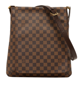 Large Musette, Canvas, Damier Ebene, SL0014, 3*